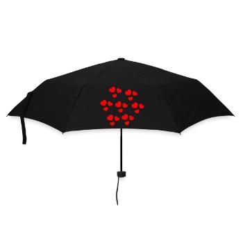 HERZ. HERZ. HEILIGER VALENTINSTAG. LIEBE. LIEBE. HERZ - Regenschirm (klein) - Schwarz - Vorne