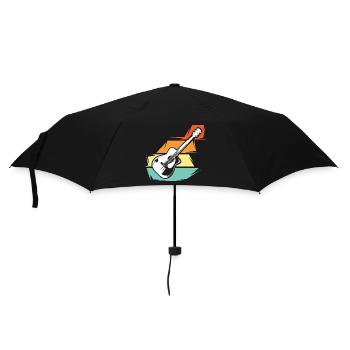 retro Gitarre Musiker Gitarrenliebe Symbol vintage - Regenschirm (klein) - Schwarz - Vorne