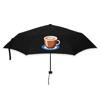 Kaffee Frenchpress Cappuccino Latte Art - Regenschirm (klein) - Schwarz - Vorne