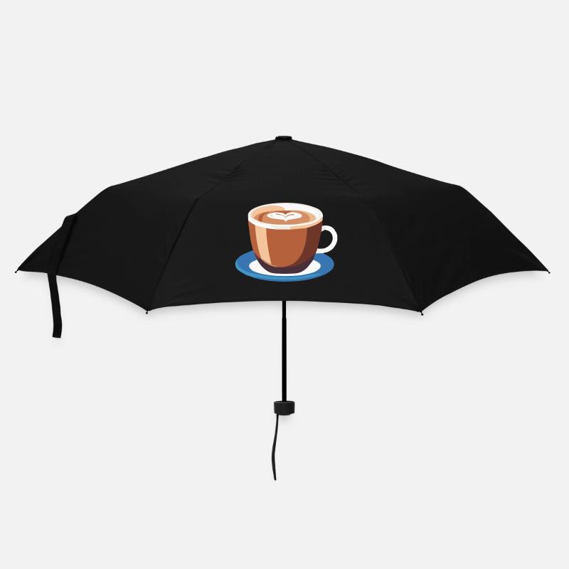 Café Frenchpress Cappuccino Latte Art - Parapluie standard - noir