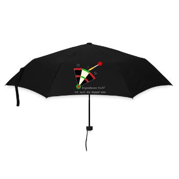 darts sport - Regenschirm (klein) - Schwarz - Vorne