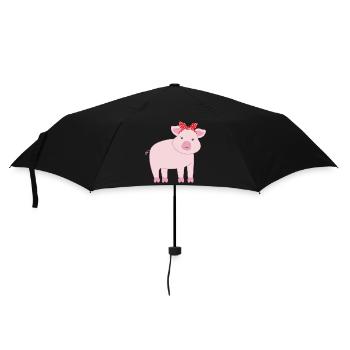 Schwein Schweine - Regenschirm (klein) - Schwarz - Vorne