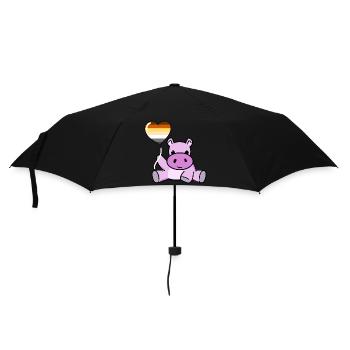 Hippo Ballon Gay Bear Pride - Regenschirm (klein) - Schwarz - Vorne