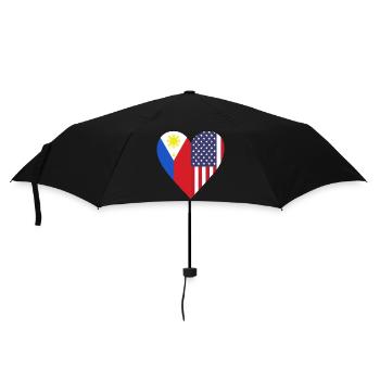 Amerikanisch Filipino Herzdesign für stolze Pinoys - Regenschirm (klein) - Schwarz - Vorne