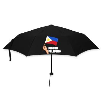 Hand mit Flaggendesign für stolze Pinoys - Regenschirm (klein) - Schwarz - Vorne