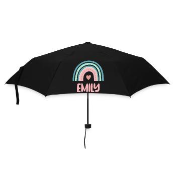 Emily Name Rainbow Baby - Umbrella (small) - black - Front
