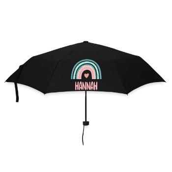 Hannah Name Rainbow Baby - Umbrella (small) - black - Front