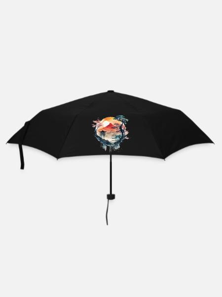 Aquarelle chinoise - Parapluie standard - noir