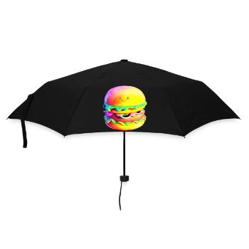 Hamburger kawaii coloré - Parapluie standard - noir - Devant