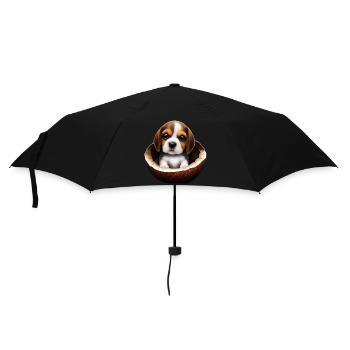 Chien beagle dans une coquille de noix de - Parapluie standard - noir - Devant