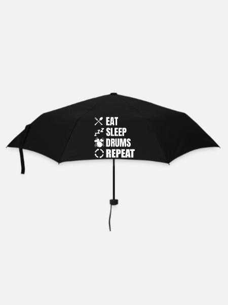 Eat Sleep Drums Repeat - Regenschirm (klein) - Schwarz