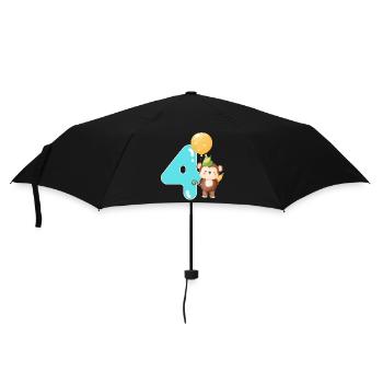 4. Geburtstag. 4 Jahre Geschenk - Regenschirm (klein) - Schwarz - Vorne