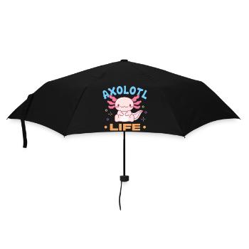 Axolotl Life Design für Axolotl-Liebhaber - Regenschirm (klein) - Schwarz - Vorne