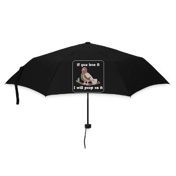 Poping Pigeon Design für Taubenliebhaber - Regenschirm (klein) - Schwarz - Vorne