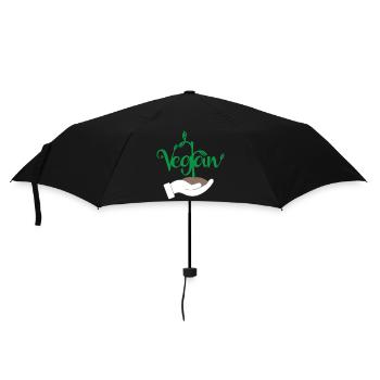 Veganes Pflanzendesign für stolze Veganer - Regenschirm (klein) - Schwarz - Vorne