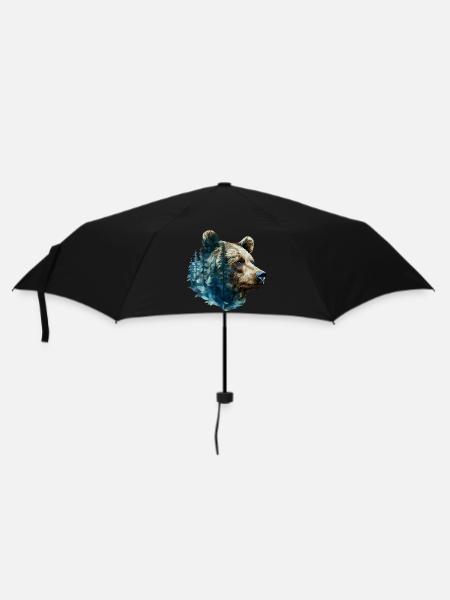Bär - Regenschirm (klein) - Schwarz