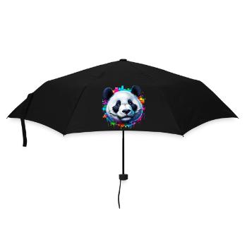 Panda - Regenschirm (klein) - Schwarz - Vorne