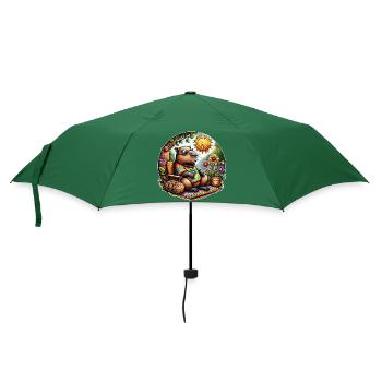 Capybara Hippie Peace - Umbrella (small) - bottlegreen - Front