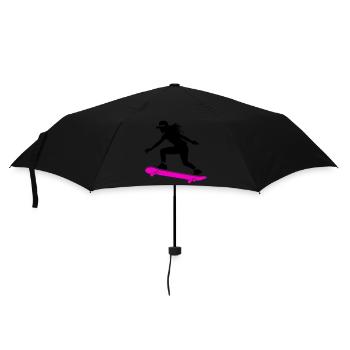 Skateboarding Woman Symbol Skateboard - Umbrella (small) - black - Front