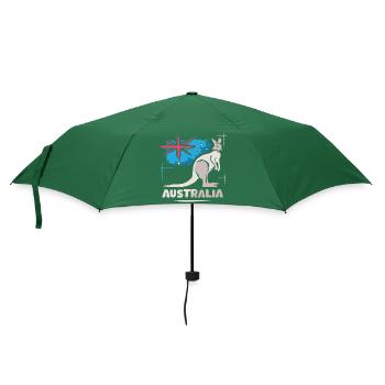 Australie Kangourou Bande dessinée Drapeau Nature Animaux Logo - Parapluie standard - vert bouteille - Devant
