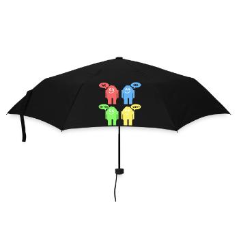 Lustige Männchen - Regenschirm (klein) - Schwarz - Vorne