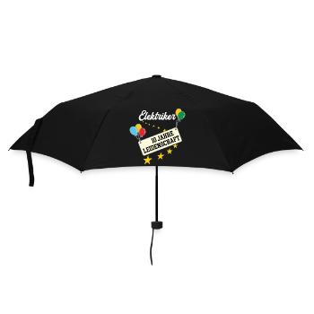 Elektriker 10 jähriges Jubiläum Elektrik 10 Jahre - Regenschirm (klein) - Schwarz - Vorne