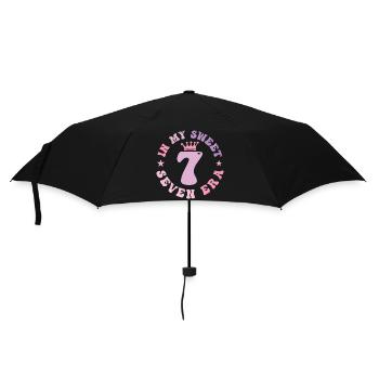 In My Sweet Seven Era 7th Birthday groovy 7th - Umbrella (small) - black - Front