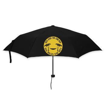 Ich bin im Urlaub, ich muss gar nix Hängematte - Regenschirm (klein) - Schwarz - Vorne