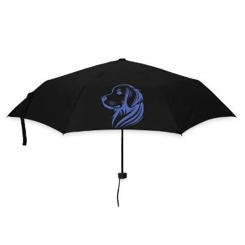 Golden Retriever Kopf Silhouette minimalistisches - Regenschirm (klein) - Schwarz - Vorne