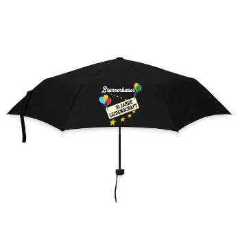 Brunnenbauer 10 jähriges Jubiläum Brunnenbau Jubi - Regenschirm (klein) - Schwarz - Vorne