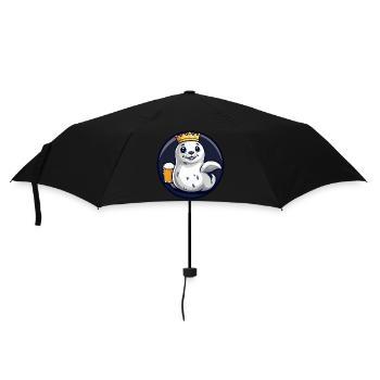 Robbe Tier Bier Comic - Regenschirm (klein) - Schwarz - Vorne