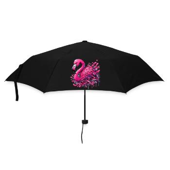 Flamingo - Regenschirm (klein) - Schwarz - Vorne