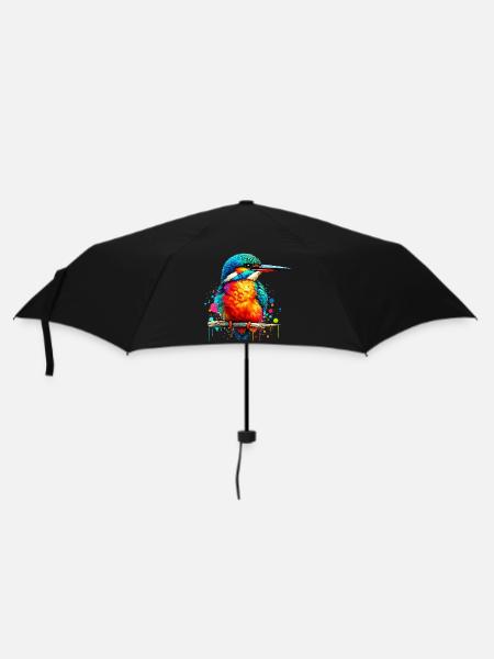 Eisvogel - Regenschirm (klein) - Schwarz