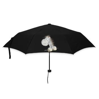 Drolliges Pferd I Pferdemotiv Für Reiter - Regenschirm (klein) - Schwarz - Vorne