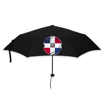 Dom Rep Vintage Flag Dominican - Umbrella (small) - black - Front