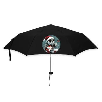 Französische Bulldogge Hund Weihnachten Rocker Git - Regenschirm (klein) - Schwarz - Vorne