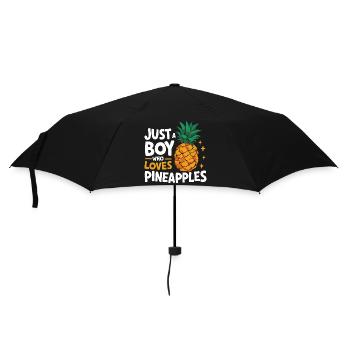 Ananas tropische hawaiianische Frucht - Regenschirm (klein) - Schwarz - Vorne