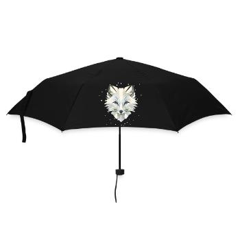Magical arctic fox in geometric elegance - Umbrella (small) - black - Front