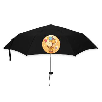 Giraffe Geburtstag Comic - Regenschirm (klein) - Schwarz - Vorne