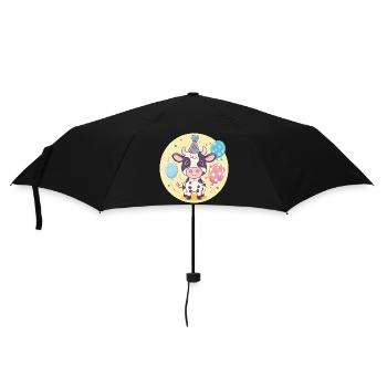 Bande dessinée d’anniversaire de vache - Parapluie standard - noir - Devant