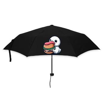 Duck Swan Burger Whimsical Chibi Fast Food - Umbrella (small) - black - Front