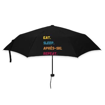 EAT SLEEP APRES SKI REPEAT Party Outfit Snowboard - Regenschirm (klein) - Schwarz - Vorne