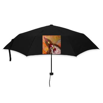 Hahn und Huhn - Regenschirm (klein) - Schwarz - Vorne