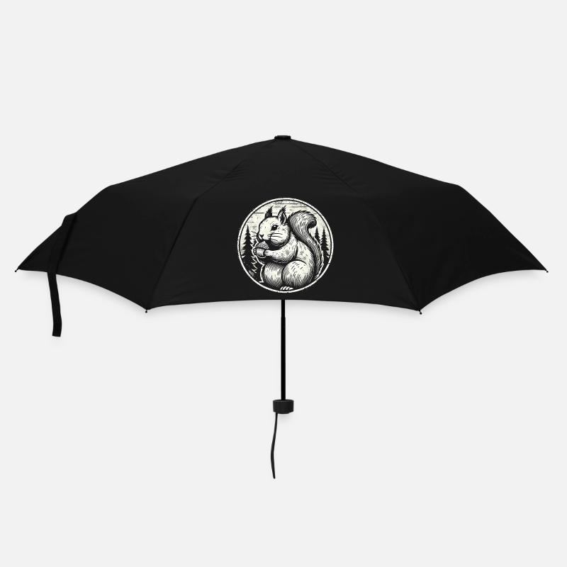 Eichhörnchen - Regenschirm (klein) - Schwarz