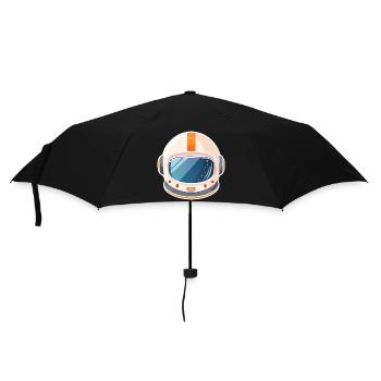Retro space helmet - Umbrella (small) - black - Front