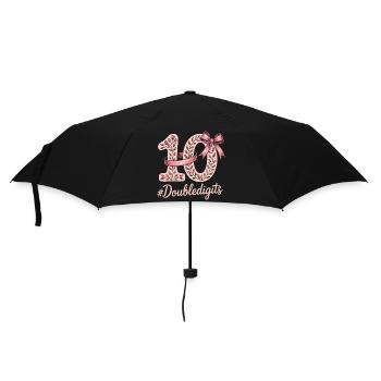 10th Birthday Girl | Double digits fun - Umbrella (small) - black - Front