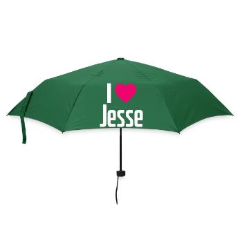 I Love Jesse Pinkes Herz Ich liebe Jesse - Regenschirm (klein) - Flaschengrün - Vorne