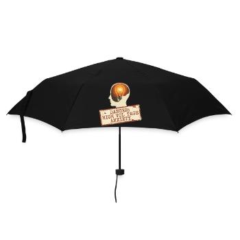 High Voltage Anxiety Warning Sign - Umbrella (small) - black - Front