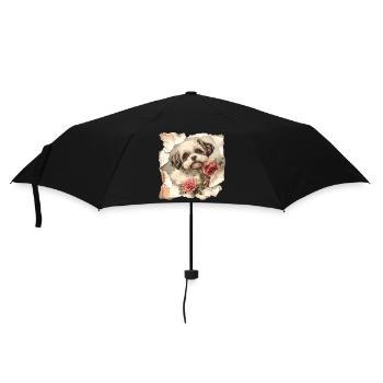 Shih Tzu - Regenschirm (klein) - Schwarz - Vorne