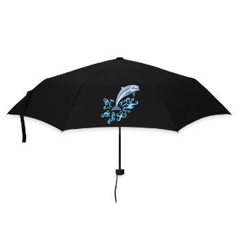 Der Sprung des Delfins - Regenschirm (klein) - Schwarz - Vorne